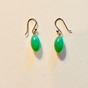Ted Muehling Chysoprase and 14Kt Gold Dangle Berry Earrings